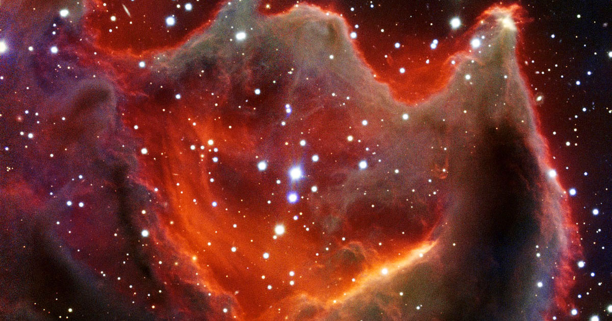 Une sublime nébuleuse cosmique composée de gaz et de poussières appelée la “main de Dieu”