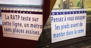 Affichettes hilarantes dans le métro