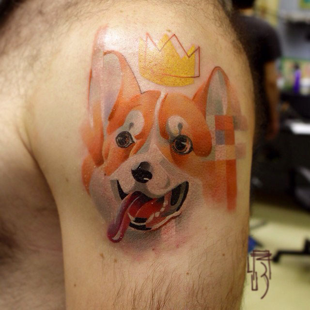 Tatouages-pixel-chien-roi