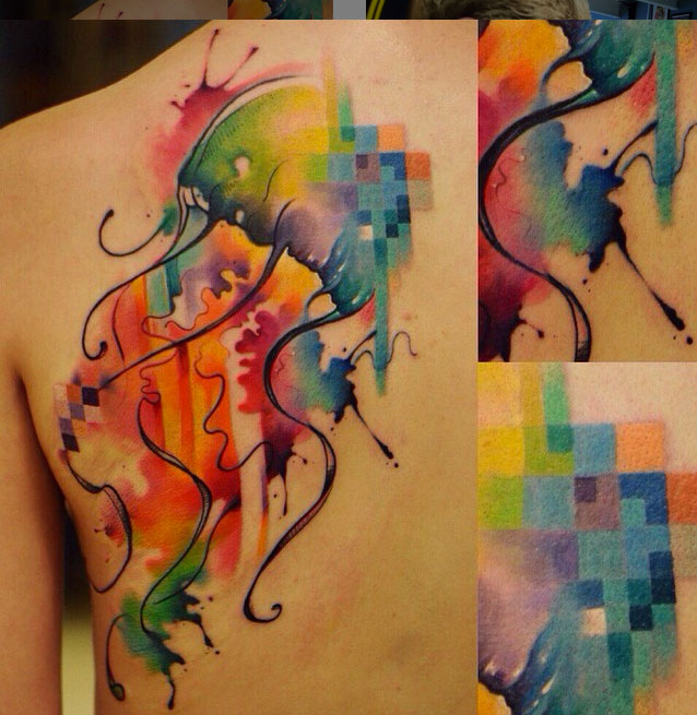 Tatouages-pixel-meduse