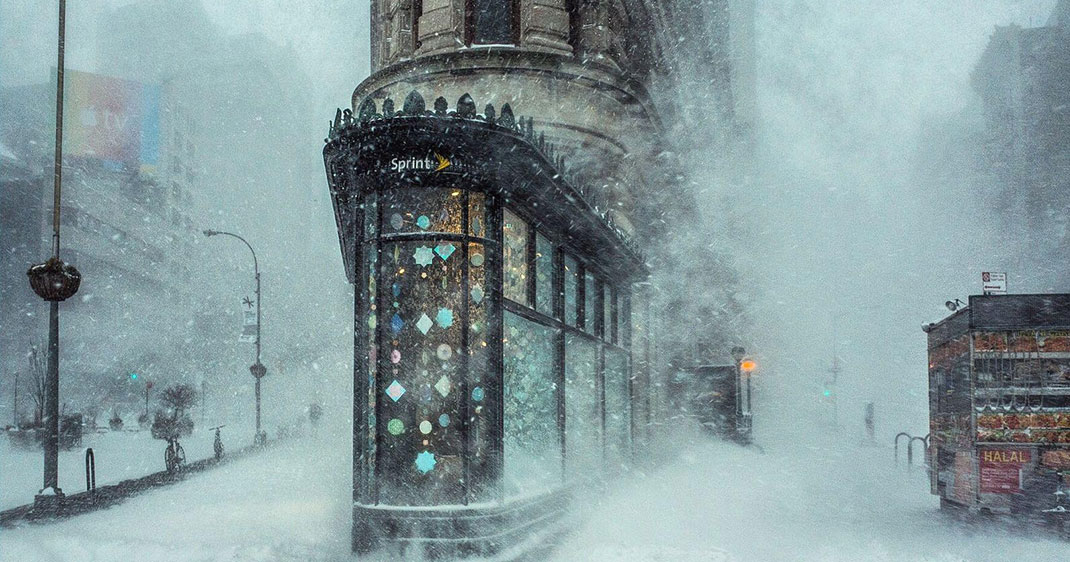 Jonas Blizzard et le Flatiron Building de Michele Palazzo, New York, Etats-Unis