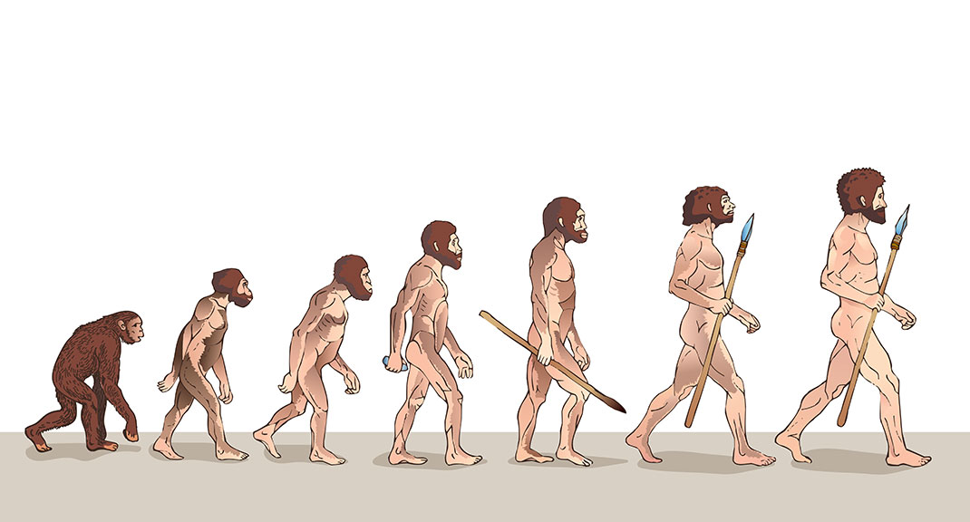 L'évolution de l'Homme via Shutterstock
