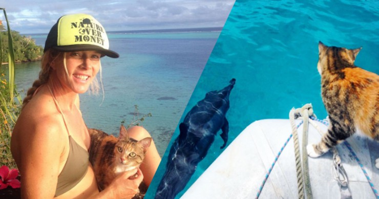 femme-voyage-chat-une